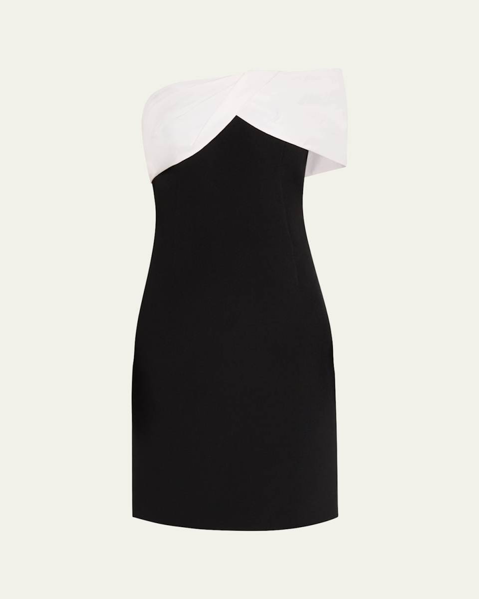 Off-Shoulder Crepe & Taffeta Dress